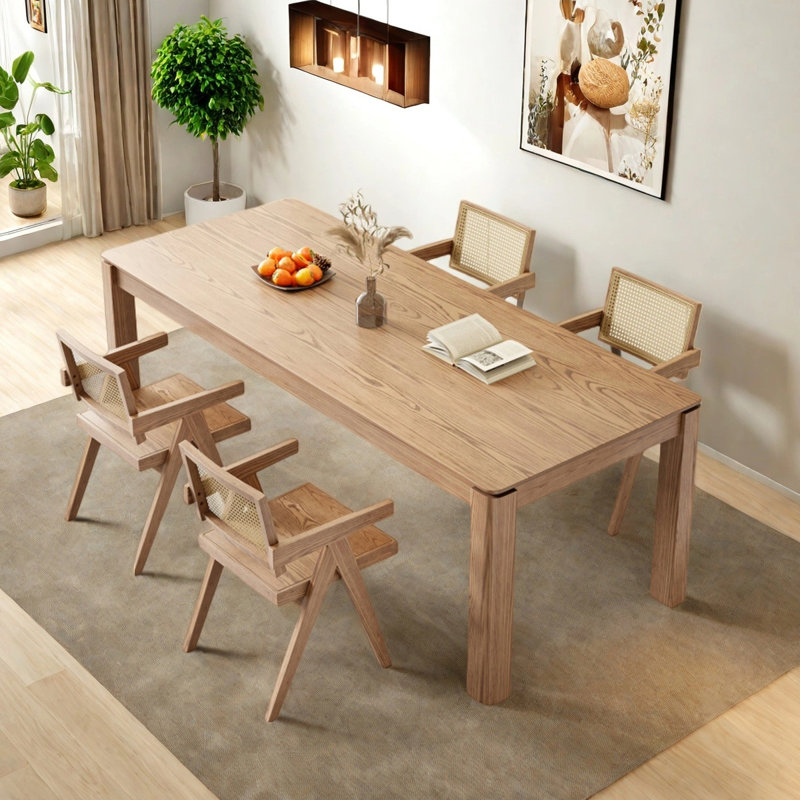 Rectangular large dining table, 30.31"H x 62.99"L x 31.5"W