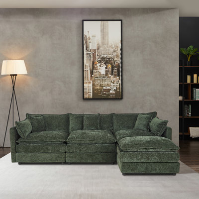 Canapé modulaire avec repose-pieds 4 pièces 112 po Casmin