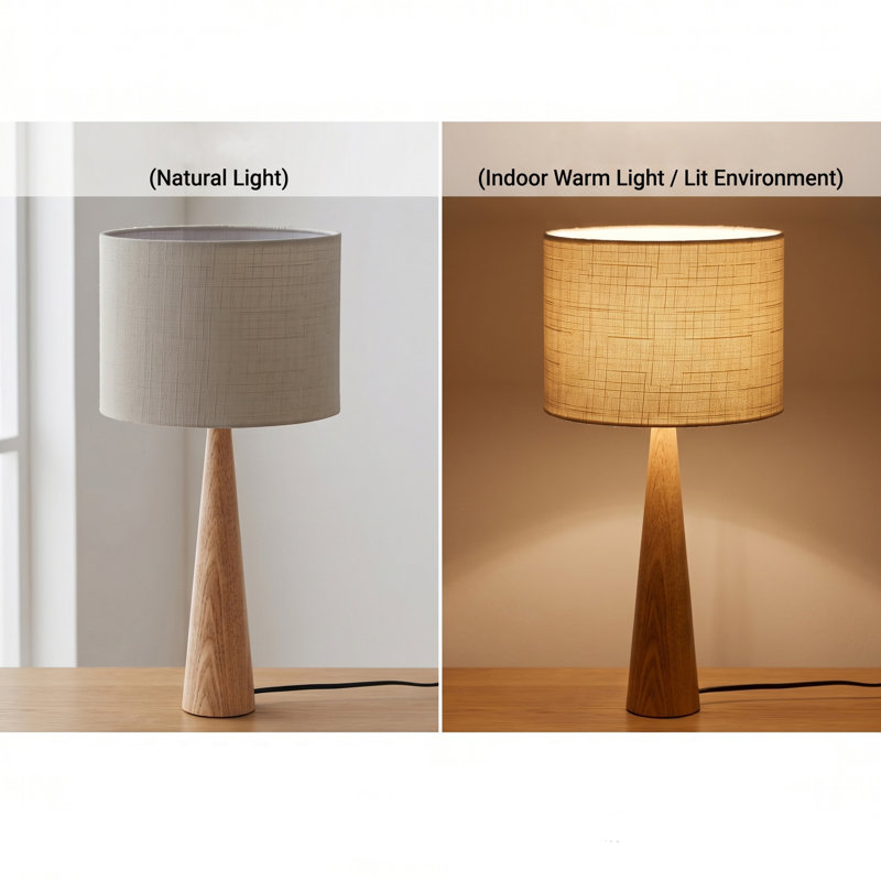 Manveen 20" Natural Solid Wood Table Lamp