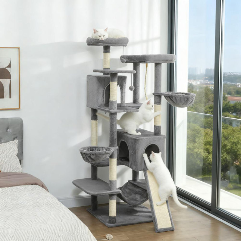 Tour pour chat 69 po à plusieurs niveaux - aire de jeu spacieuse pour vos compagnons félins