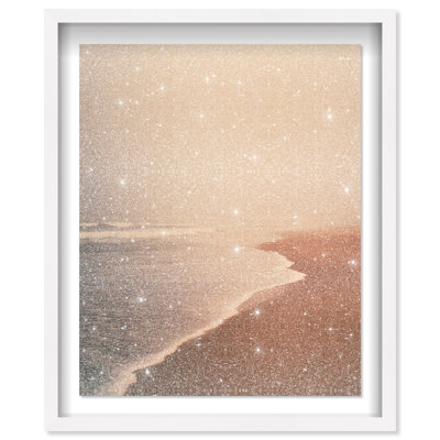 Desert Ocean I Shadowbox Paysage et Nature Impression avec Poussière de Diamant par Oliver Gal