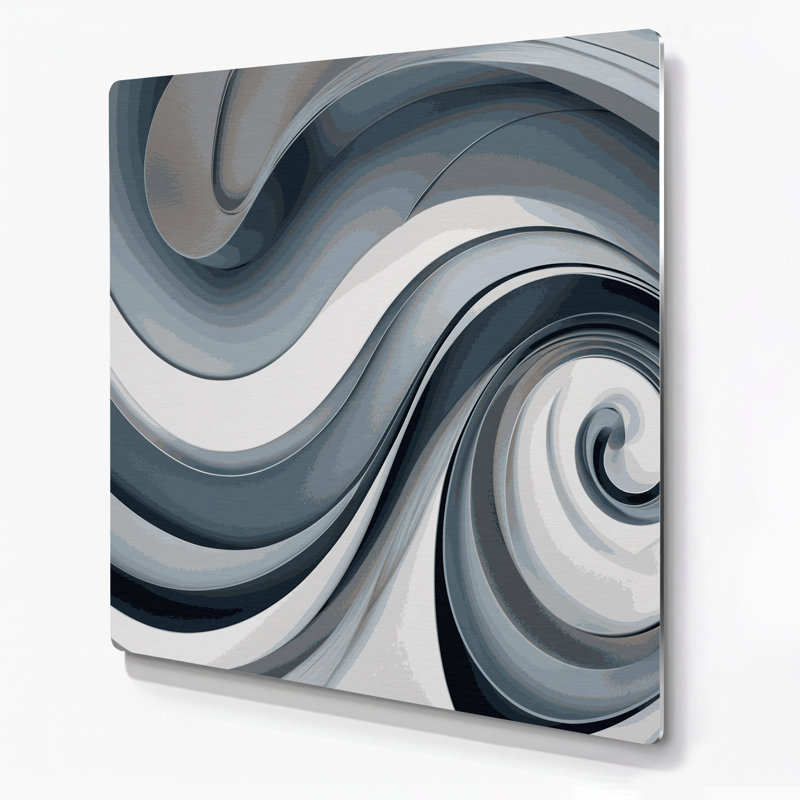 Art mural gris Biomorphic Abstraction 91, H 12 po x l 12 po