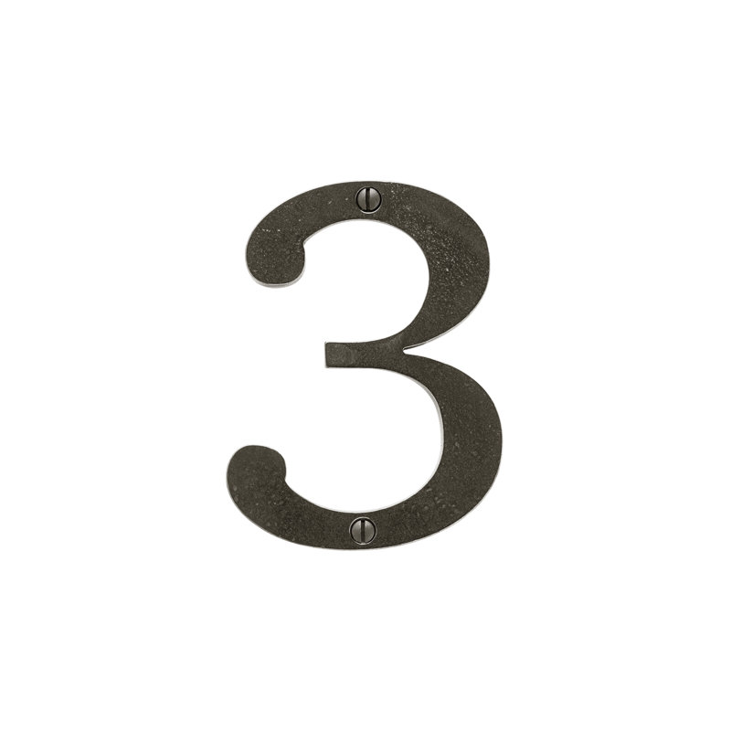 4" H Metal Surface Mount House Number, 8, Silicon Bronze Dark