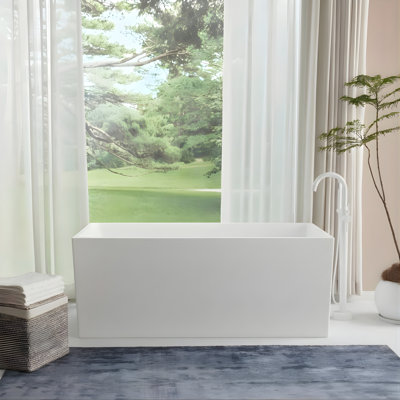 55" x 29" Freestanding Soaking Acrylic Bathtub