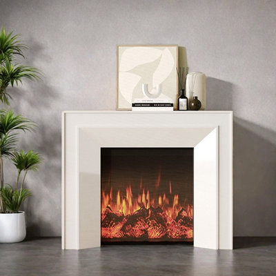 Elegant fireplace with eco-friendly wood frame