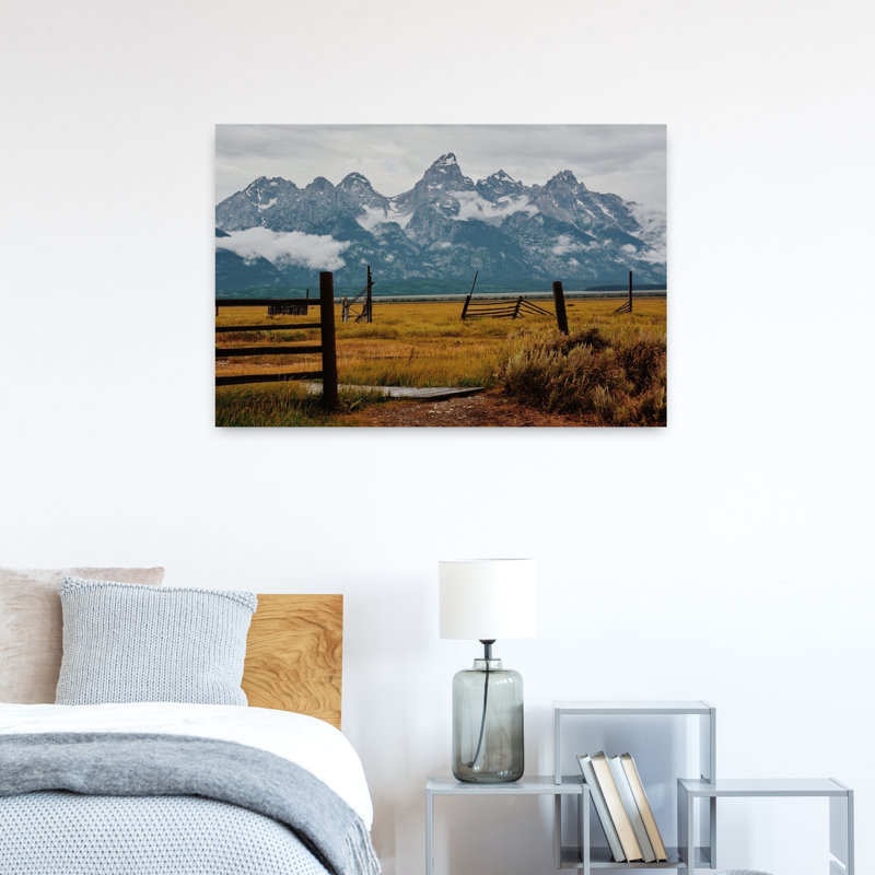 Contemporary Art Rustic Abstract Contemporary Landscape Nature Wall Art by Del Mundo Portraits - Wrapped Canvas Print