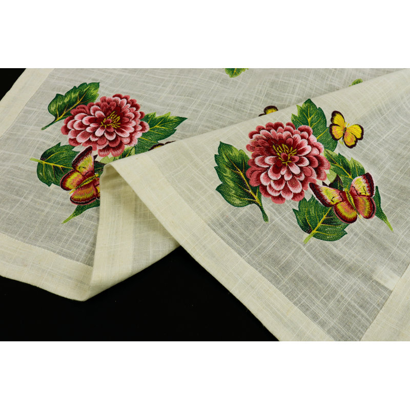 Francolin Floral Square Table Topper
