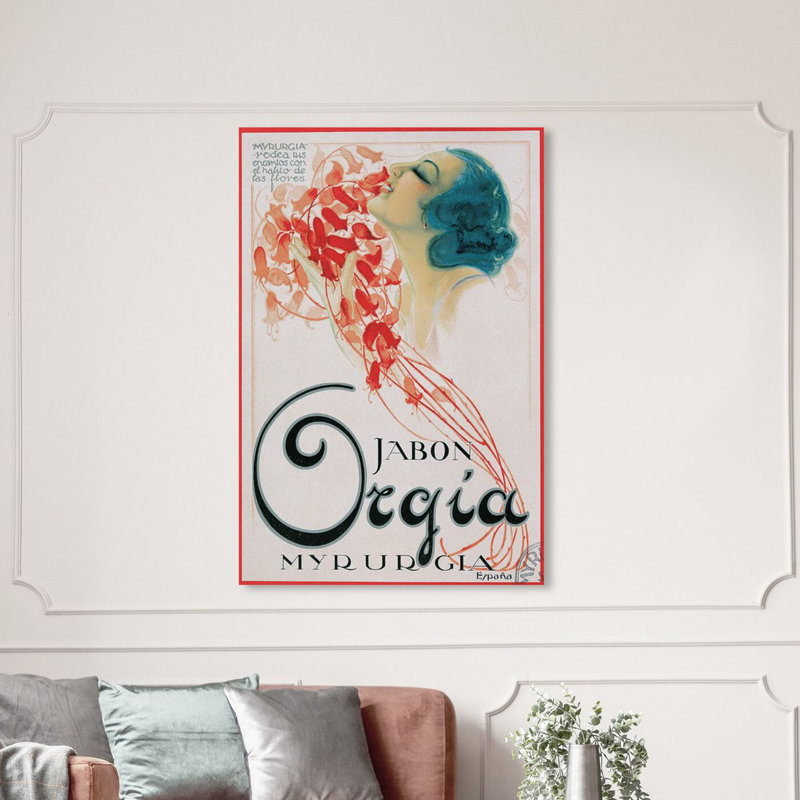 «Orgia Vintage Soap Ad», reproduction de publicité sur toile tendue, H 30 po x l 20 po