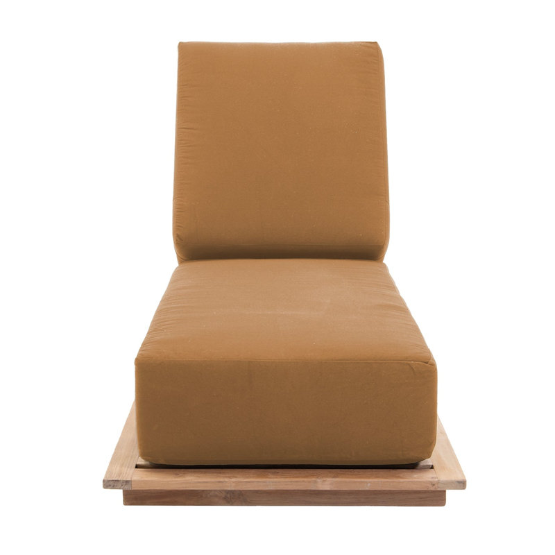 Hermosa Outdoor Teak Chaise Lounge, Camel