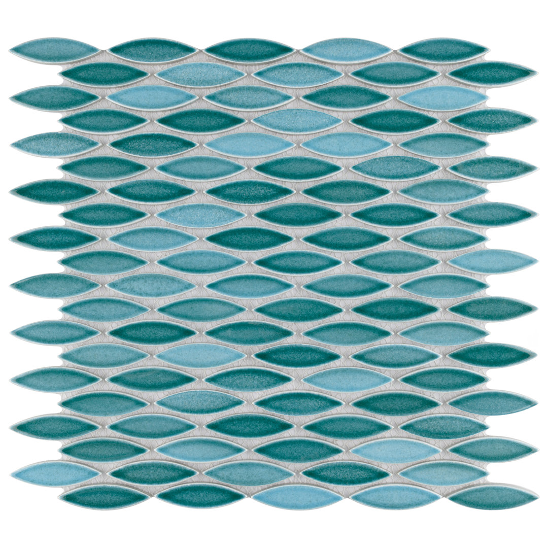 Pescado 12 " x 12-1/2 " Porcelain Mosaic Floor & Wall Tile Merola Tile 