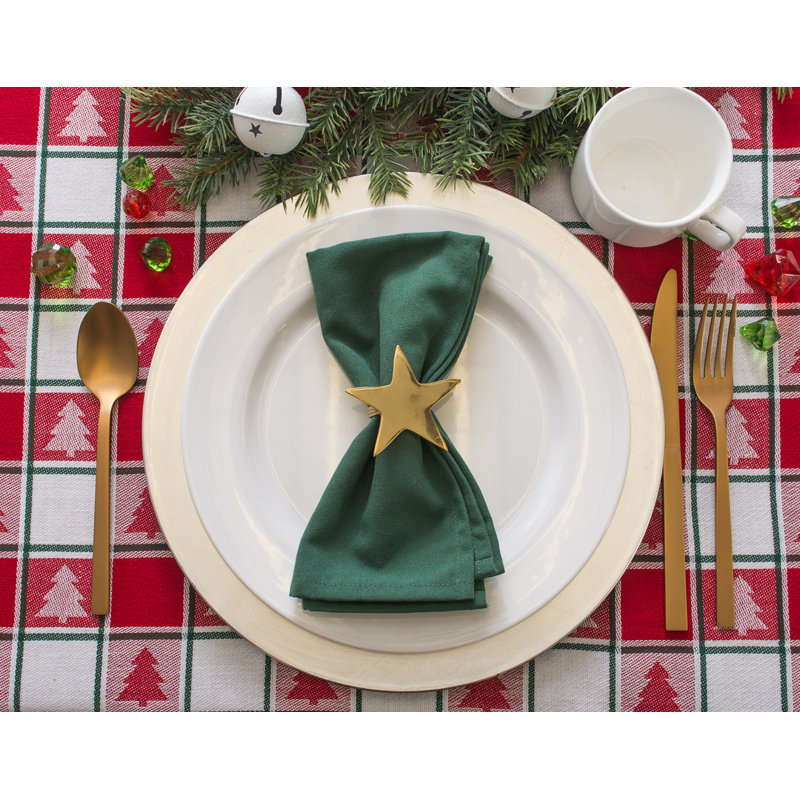 Ensemble 6 serviettes de table en coton Scheffler, Vert foncé