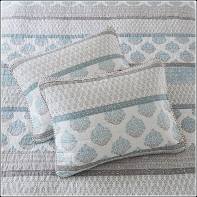 Ensemble de courtepointe réversible en coton 3 pièces pour lit double et queen avec deux taies d'oreiller standard