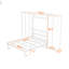Grand lit escamotable en bois avec tablettes de rangement-1904770758