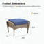 Ensemble de 2 repose-pieds d'extérieur en osier avec coussin bleu PE-297823407-297823406