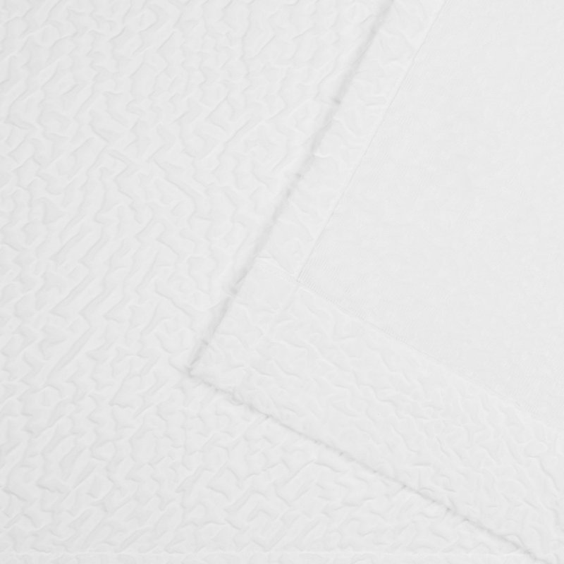 Nicole Miller Textured Matelassé Hidden Tab/Rod Pocket Top Light Filtering Curtain Panel Pair, 50" x 84", White