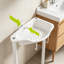 Étagère de coin de salle de bain à 2 niveaux antirouille et support de tablette de coin en plastique et en métal pour rangement de salle de bain-129940393-129940391