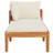 Beige 80.8" Long Acacia Single chaise with Cushions