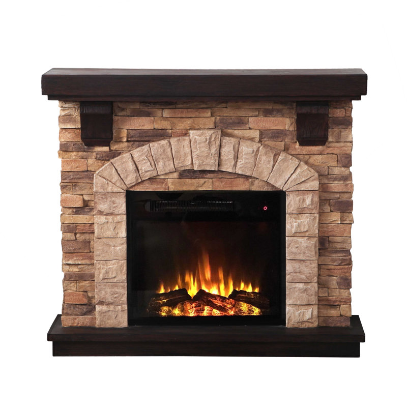Troy 45'' W Electric Fireplace, Tan
