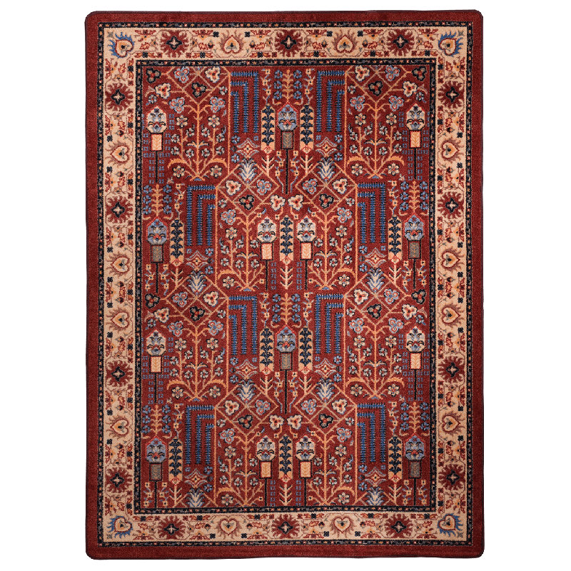 Tapis rouge à motif oriental Prolley, Rectangle 3 pi 10 po x 5 pi 4 po