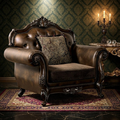 Fauteuil d'appoint en similicuir Virelli