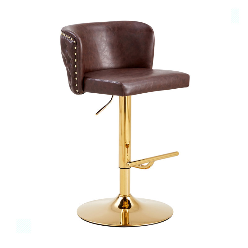 Chaise d'appoint touffetée large 18,29 po Piercesare, Similicuir brun foncé