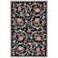 Tapis noir / beige en laine crocheté à la main à motif floral Hollander-21274554