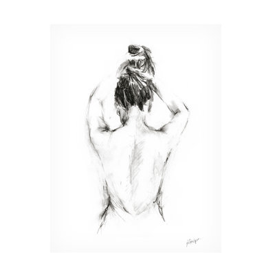 Wrapped Canvas Wall Art - Ethan Harper 'Back Study I' Wall Art for Living Room, Bedroom, or Office Décor - 14x19