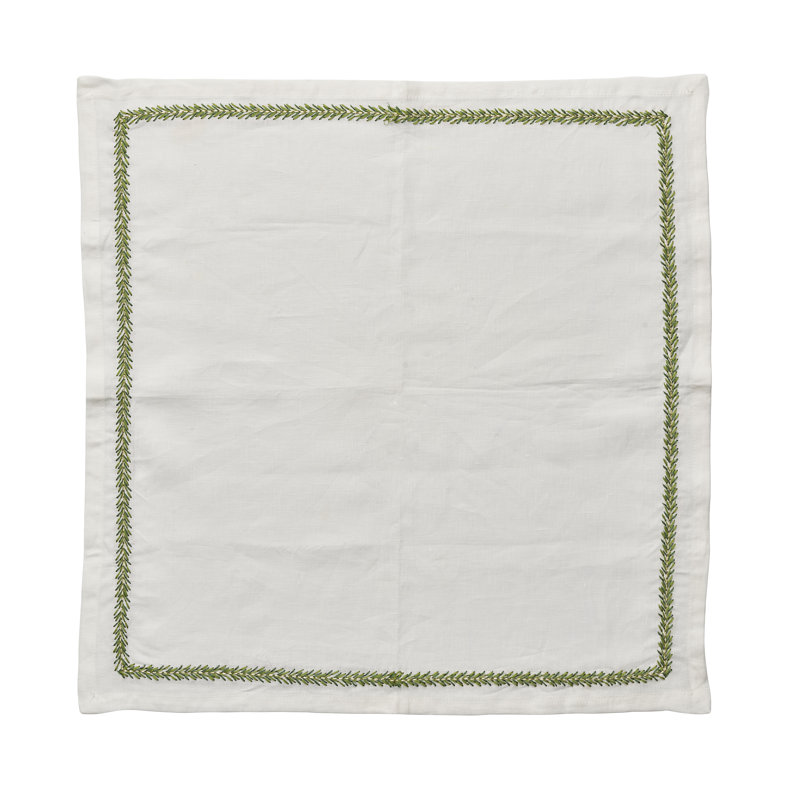 Jardin Napkin, White/Green