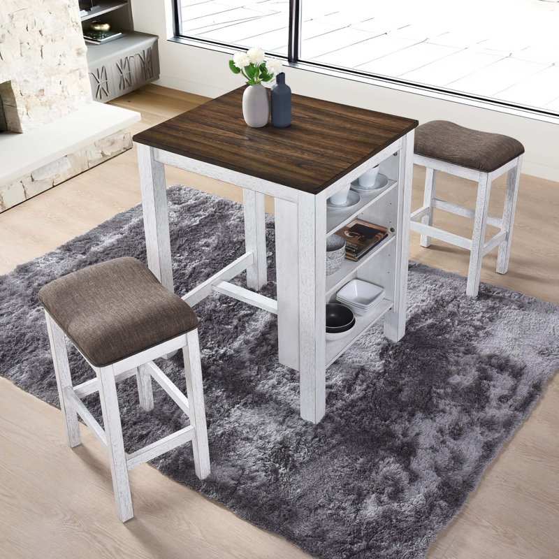 3 Pieces Counter Set Storage Space For Small Space Modern Farmhouse Design Retro Design Easy To Assembly