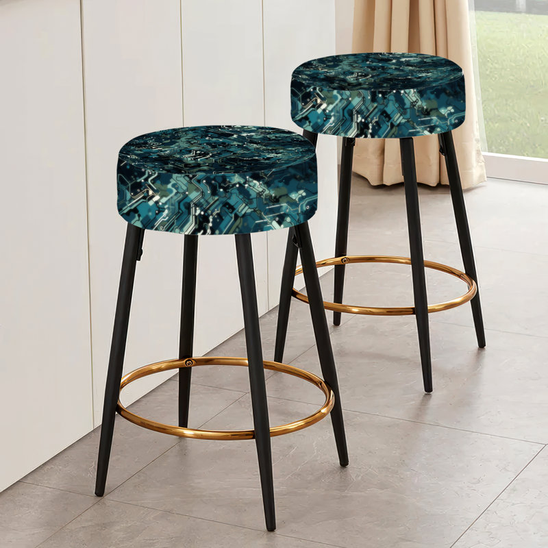 Cyber Camo Nexus - Ensemble de 2 tabourets de bar abstraits