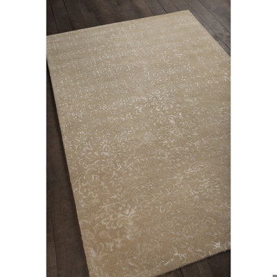 Knightsville Authentic Hand Tufted Handmade Beige Silver Camouflage Abstract Wool & Viscose Indoor Area Rug