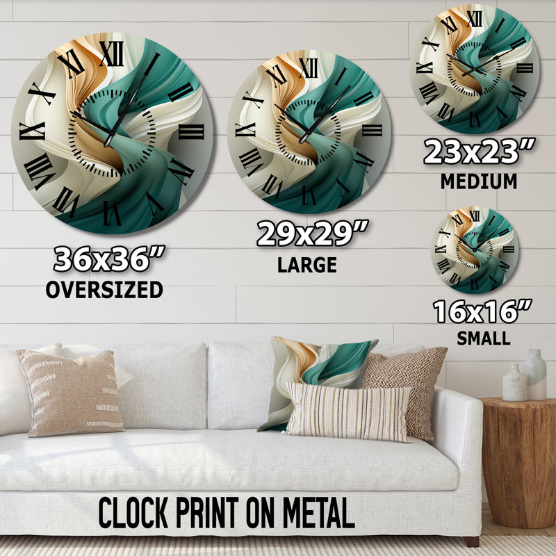 Horloge murale Teal, Grand
