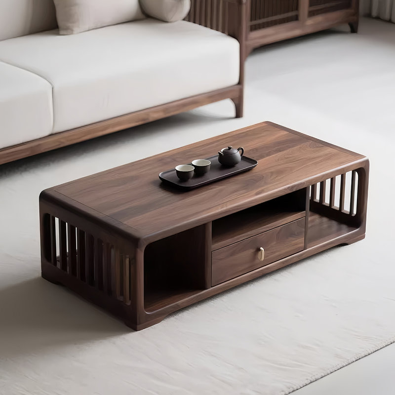 Simple style solid wood coffee table, 16.93" H x 55.12" L x 27.56" W