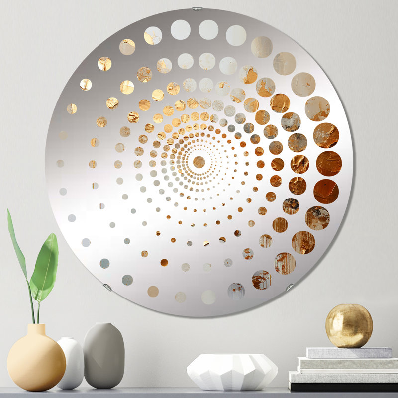 Golden Gleam II - Miroir mural spiralé, 23,6 po x 23,6 po