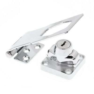 Loquet de charnière de porte-barrière de sécurité avec serrure à bouton-poussoir à clé de 3/4 po avec vis chrome Prime-Line Prime-Line