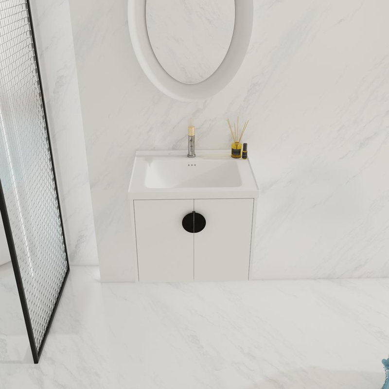 24'' Single Bathroom Vanity with Ceramic Top
