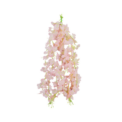  Artificial Fake Flowers for Home Decor Artificial Wisteria Vines Realistic Silk Hanging Flowers Faux Wisteria Garland for Wedding Garden Party Wall Decor P-ink