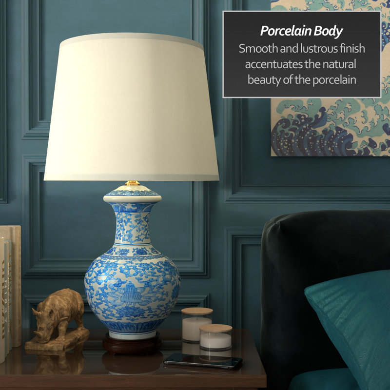 Porcelain Round Vase 24.5" Table Lamp