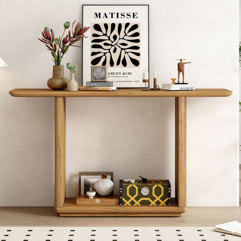 Console de 59,8 po de long avec table d'entrée en bois, convient au vestibule, au couloir et au salon