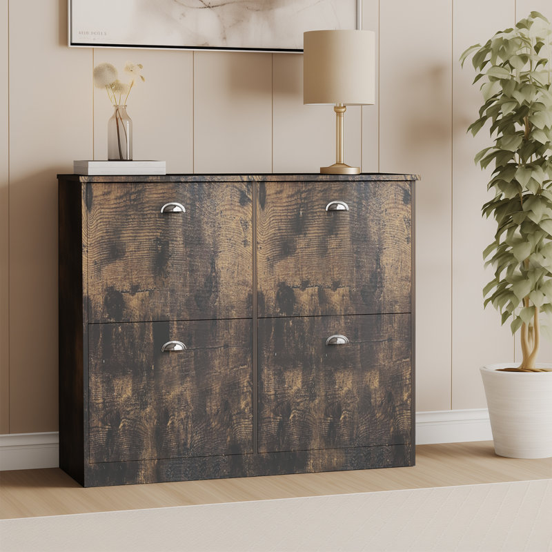 16 Pair Shoe Storage Cabinet, Retro