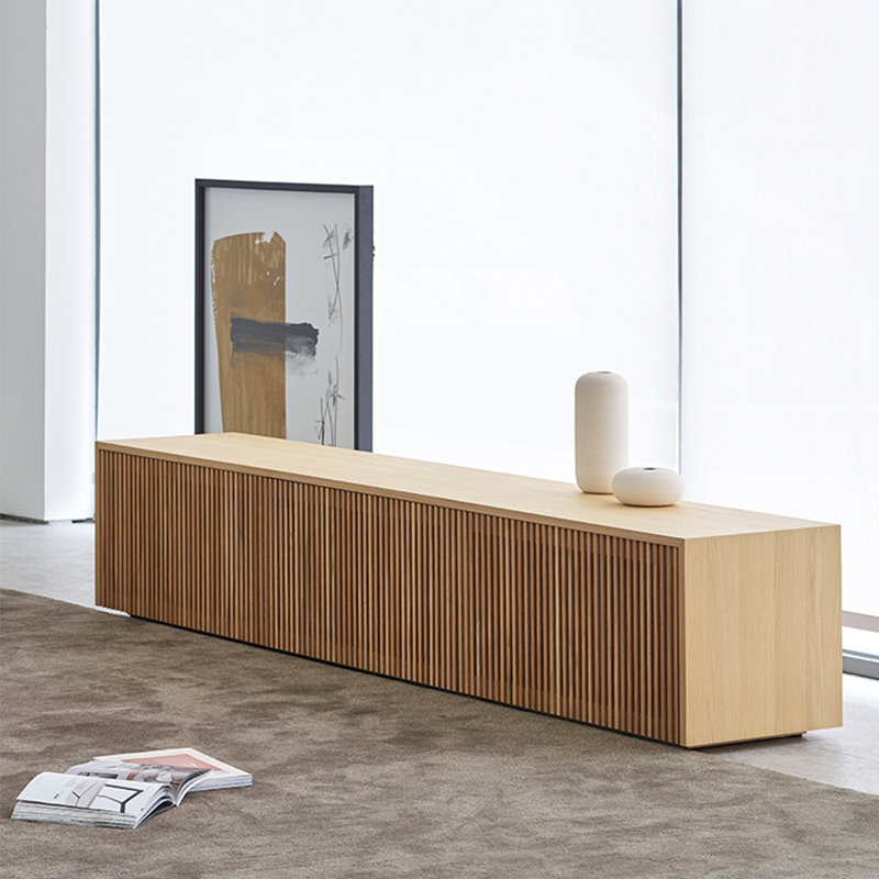 Meuble télé moderne à porte grillagée, 86.61"