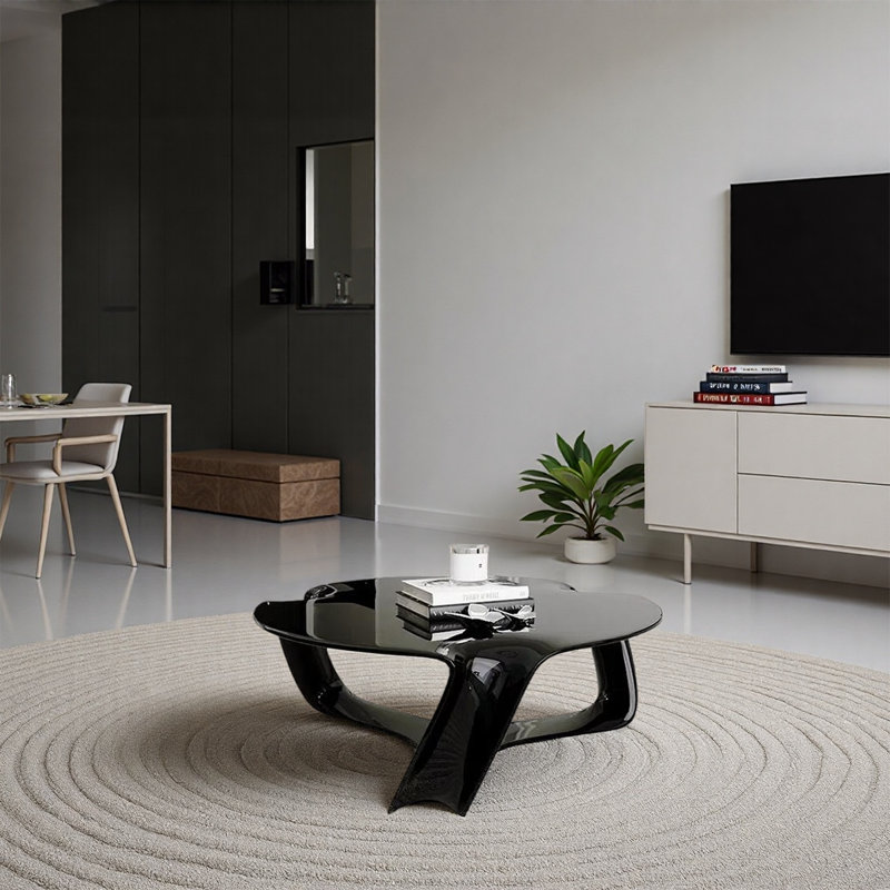 Alien-shaped shiny cloud coffee table