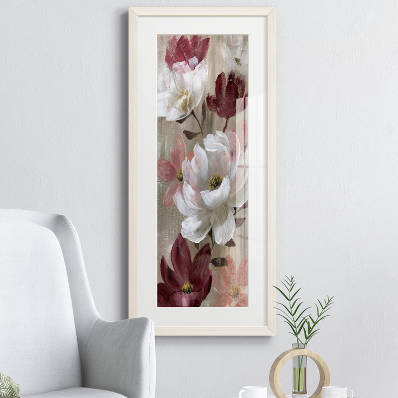 Fields of Burgundy Blush II - cadre photo, reproduction d'art, Blanc