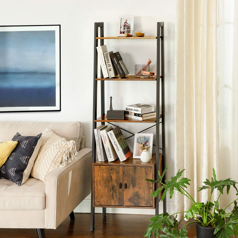 Reanna 173cm H x 56cm W Steel Ladder Bookcase