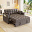 Canapé-lit convertible, 2 places, gris foncé, 3 angles inclinables, velours, poches latérales pour petits espaces, canapé gris moderne, escamotable