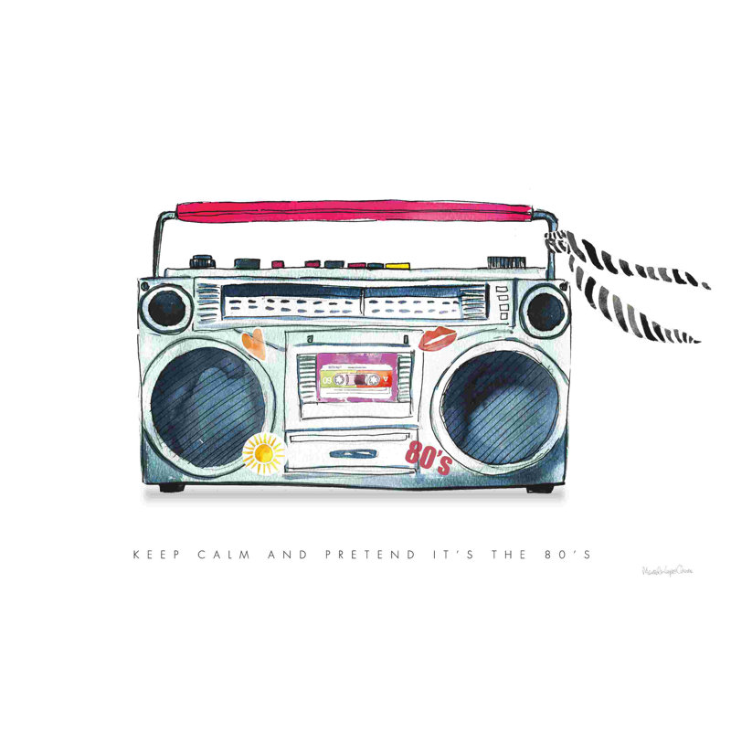 " Boombox Love " by Mercedes Lopez Charro Painting Print, 8" H x 12" W