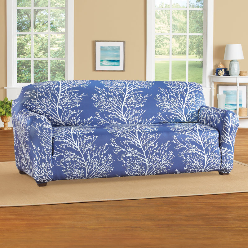 Housse pour meuble Elegant Foliage Design, L 96 po x P 77 po, Polyester marine