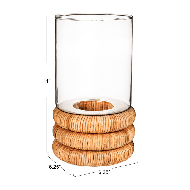 Glass Table Vase, 11" H x 6.25" W x 6.25" D