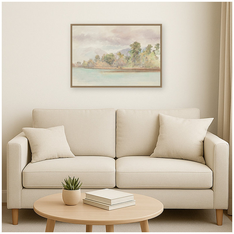 «Boat Harbour Te Anau» par Nostalgia Prints, reproduction d'art sur toile encadrée