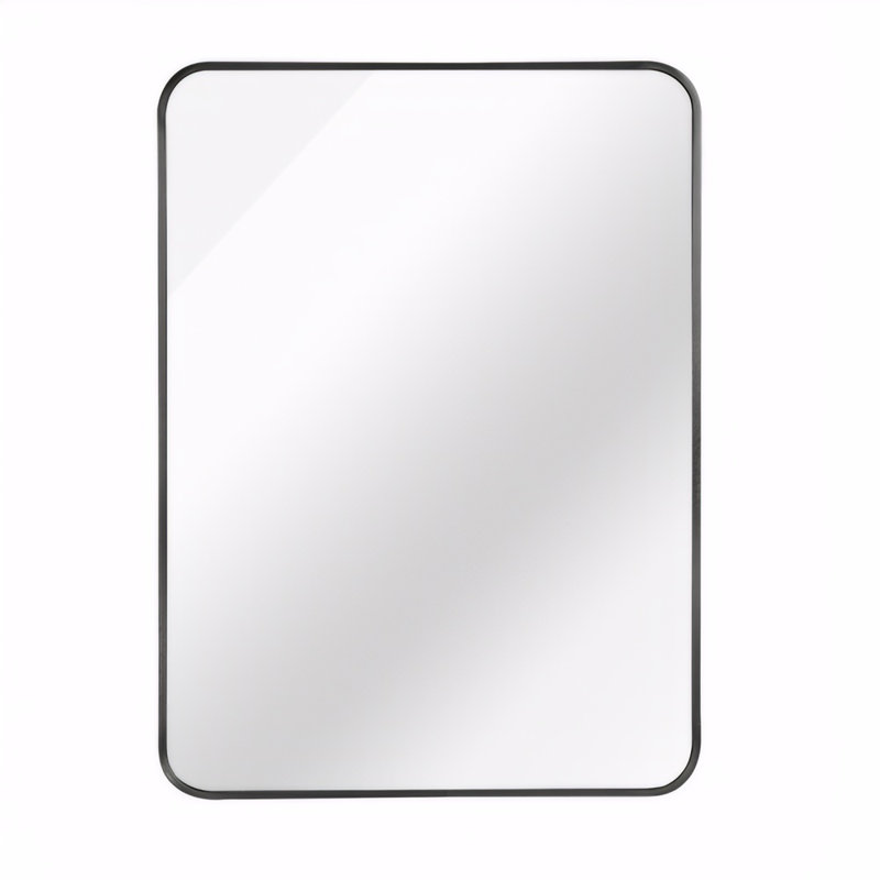 24x36 Inch Metal Frame Rectangular Wall-mounted Bathroom Mirror, Matte Black
